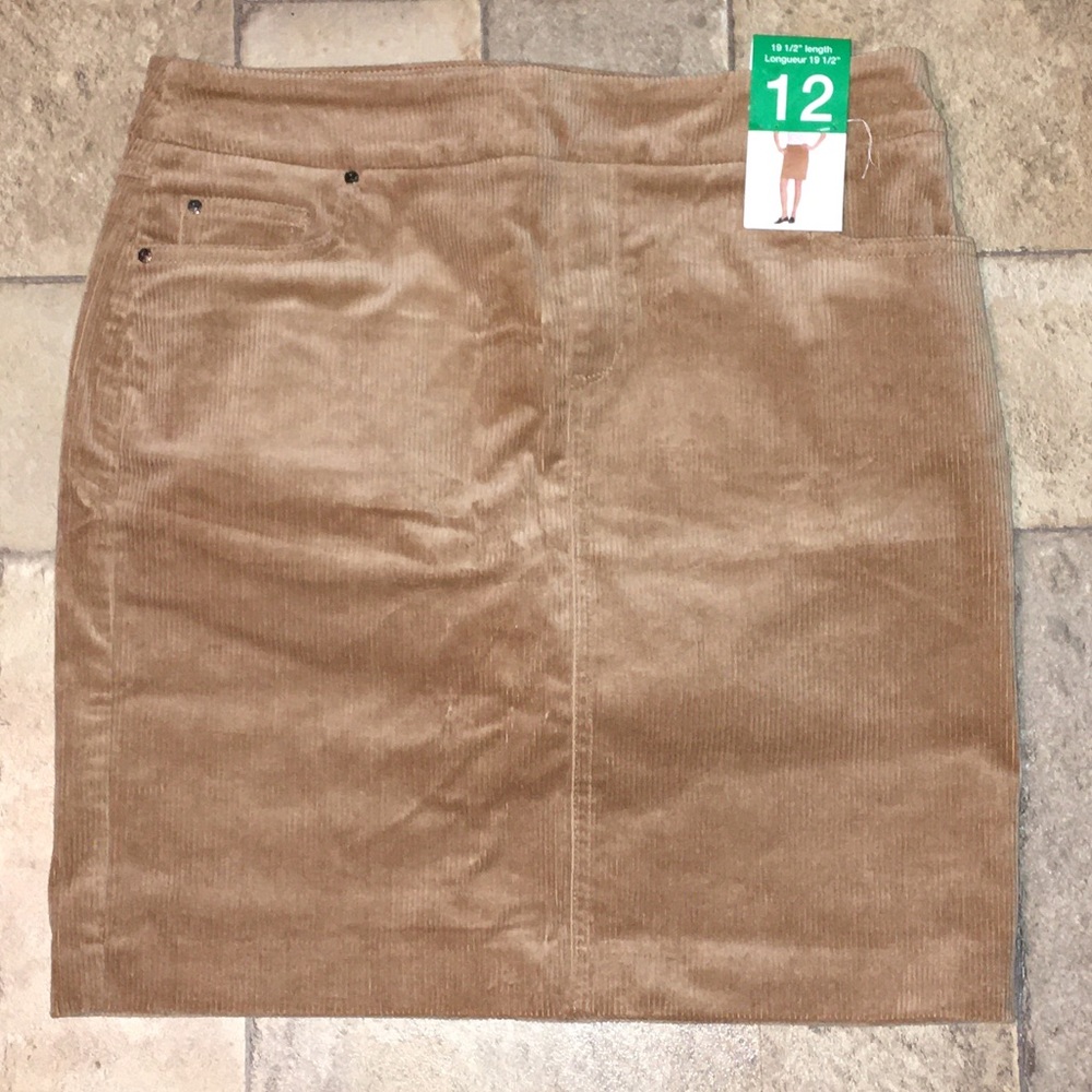 Tan Corduroy Skirt by S.C & CO